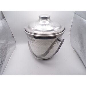 Vintage Hammered Aluminum Ice Bucke Made in Italy